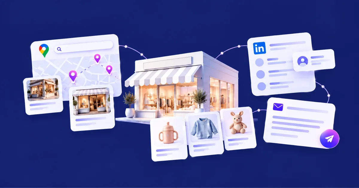 A boutique linked to Google Maps, LinkedIn and email outreach
