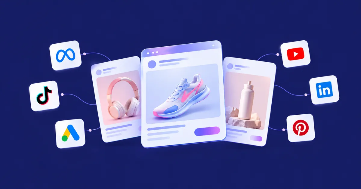 Several ad creatives connected to Meta, TikTok, Google and other platforms