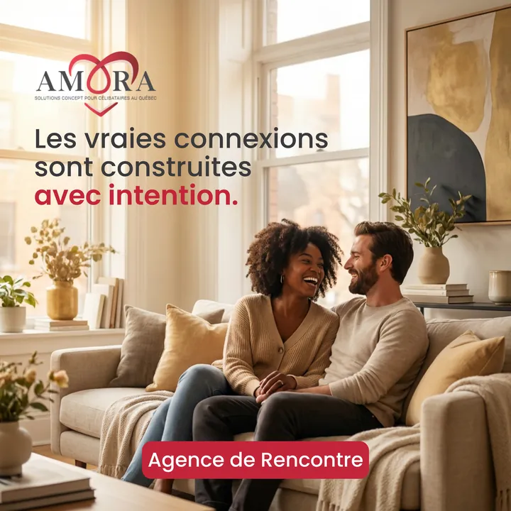 Publicité Amora : « Les vraies connexions sont construites avec intention. »