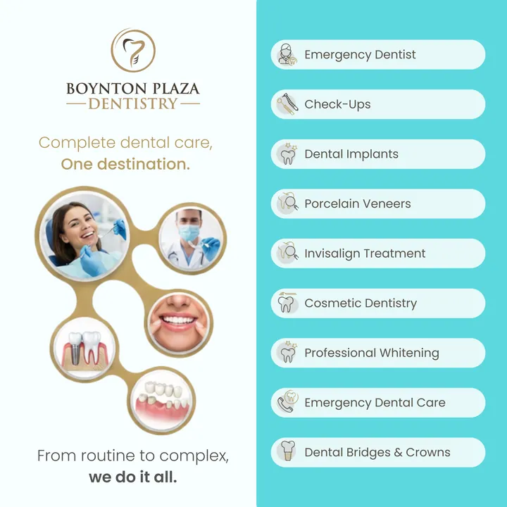 Publicité des services de Boynton Plaza Dentistry