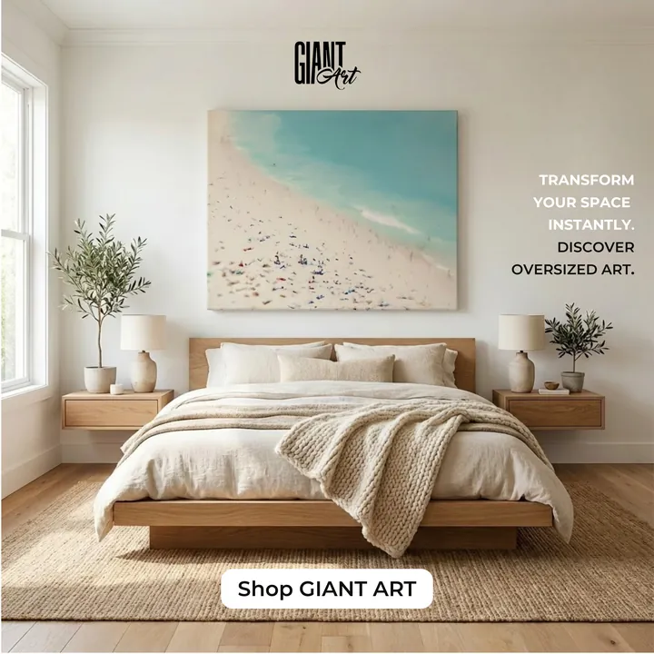 Grande toile de plage Giant Art dans une chambre